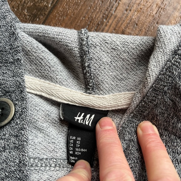 WOMENS H&M Black Jersey Hooded Jacket Size XS - Picture 4 of 5